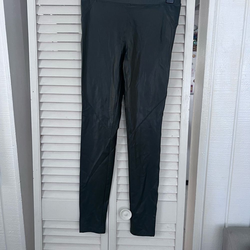 Olive faux leather Leggings